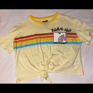 MTV Turn Up Yellow Cropped Shirt